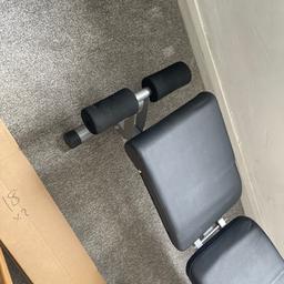 Used twice folding weight bench a weighted bar think it’s 10kg and 2x 10kg plates