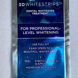 Want to your whiten teeth at home? Crest 3DWhitestrips Professional Effects, a 1 Hour Express treatment that is designed to whiten like a professional-level teeth whitening treatment at-home. The Advanced Seal Technology's comfortable, no-slip grip means the strips stay put until you take them off, allowing you to talk and even drink water while whitening your teeth. Made by the #1 dentist-recommended at-home teeth whitening brand, Crest 3DWhitestrips Professional Effects Plus will give you a 100% noticeably whiter smile, guaranteed, this enamel safe at-home teeth whitening kit will remove years of staining.

You will no longer have to use abrasive, enamel damaging strips which provide a short-term solution. With premium hydrogen peroxide US import strips, after just 3 treatments, years of staining vanishes!

Package comes with 10 strips, 5 treatments 

All Products are a US import, Please allow up to two weeks for shipping.