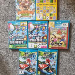 10,- je Spiel

Donkey Kong 
Super Mario Maker
Super Mario Bros. U (x2)
Mario Cart 8 (x2)
Mario Party 10

Die Spiele können auch zusammen mit einer Konsole erworben werden.

 Schau dich in meinem Profil mal um ;)

Preis verhandelbar.