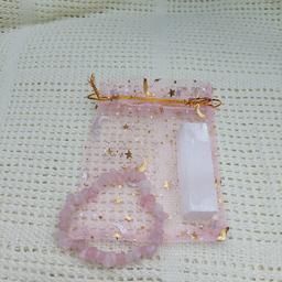 Rose quartz bracelet and a selenite bar,collection from Sidcup DA15