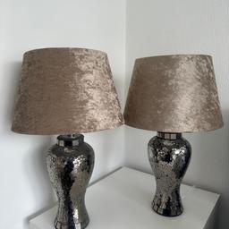 TWO Bedside lamps in a lovely Brown/Beige colour. Like New. Bulb not included. Price is for BOTH.