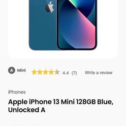 iPhone 13 mini 128gb, blue colour- about a year old, always had case and screen protector on so well protected, can come with case or without, will also come with a new screen protector and original box & also charger if needed. Pick up only thank you, any questions welcome,