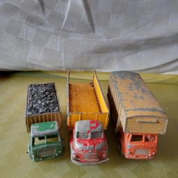 budgie Leyland hippo coal lorry Leyland hippo cattle truck and Bedford tipper truck.played with condition can post at cost or collection from sedgley Dudley
