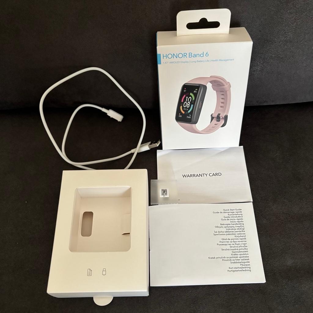 I have x2 Honor Band 6 Smart Watches for sale. The one with pink band is in as New Condition only been used a couple of times price £23
The one with black band has been used a bit more condition is very good price £20
Both watches come with Boxes, Charger, Manual & paperwork.
