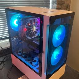 AMD Ryzen 5 3600 gaming pc
Built myself 4 months ago

Brand new RGB case

Gigabyte rx 6600 gpu 8gb gddr6 

MSI B450 pro motherboard

Ryzen 5 3600 3.6-4.2ghz good gaming chip

16gb ddr4 corsair vengeance pro rgb ram 3200mhz 

512gb kingston m.2 ssd

Noctua  aftermarket cpu cooler

Gamemax 650w psu 

MSI 24inch gaming monitor 170hz 1ms delay

RGB mechanical gaming keyboard blue switch
Msi gm11 gaming mouse

Still have boxes for all of the parts

Plays AAA title games with ease
 
Would consider swaps for iphone 14 pro +cash my way