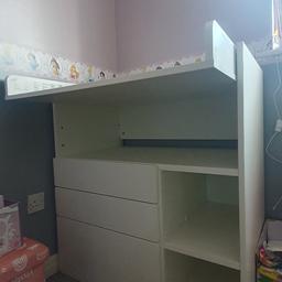 Ikea Smastad Changing Table/Desk in pretty good condition...Will do someone starting out or a desk for a young person....Will disassemble so easy to transport Will need two people as its heavy 😀 Measurements in the pictures for reference