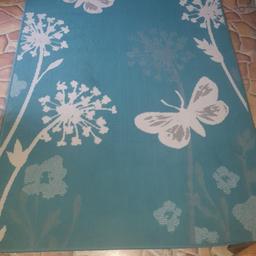 Home Maker Maestro Turquoise & White Rug, 5.5ft x 4ft , Good Condition, Hardly Used. Cost a fortune when brand new. Collection from Russell's Hall, bargain £10.