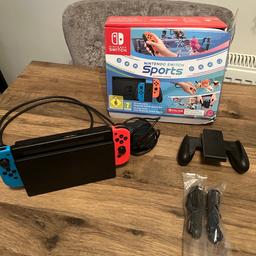 Nintendo switch purchased couple of months ago only used couple off time kids prefer there ps4/ps5 so pretty much brand new no games but has the sports built in (dont no nothing about them😂) bargain