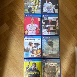 Verkaufe diverse PS4 Spiele 

Für die Fifas jeweils 5€ 

Für Overwatch 15€

Für Cyberpunk 20€ 

Für Far Cry 10€ 

Für Star Wars 10€