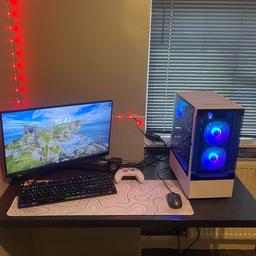 AMD Ryzen 5 3600 gaming pc
Only 4 month old 

Brand new RGB case

Gigabyte rx 6600 gpu 8gb gddr6

MSI B450 pro motherboard

Ryzen 5 3600 3.6-4.2ghz good gaming chip

16gb ddr4 corsair vengeance pro rgb ram 3200mhz

512gb kingston m.2 ssd

Noctua aftermarket cpu cooler

Gamemax 650w psu

MSI 24inch gaming monitor 170hz 1ms delay

RGB mechanical gaming keyboard blue switch
Msi gm11 gaming mouse

Still have boxes for all of the parts

Plays AAA title games with ease

Would consider swaps and not offers