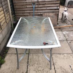 Glass outdoor table 5ft by 3ft and height 2ft 4