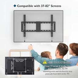 Brand New. This tilting tv wall bracket is compatible with most 37″ to 82″ LED LCD Plasma Flat Curved TVs up to 60kg with Compatible VESA holes: 600x400 400x400 400x300 400x200 300x300 300x200 200x200 200x100mm. Please verify the size, weight, and VESA pattern of your TV before purchase.