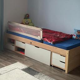 Kinderbett 90x200cm mit stauraum und Lattenrost zu verkaufen, €100 abzuholen in 8292 neudau