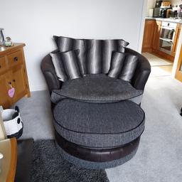 swivel chair with half moon stool and matching 2 seater settee. pet and smoke free home. like new, only 2 years old. collect Sheffield S5