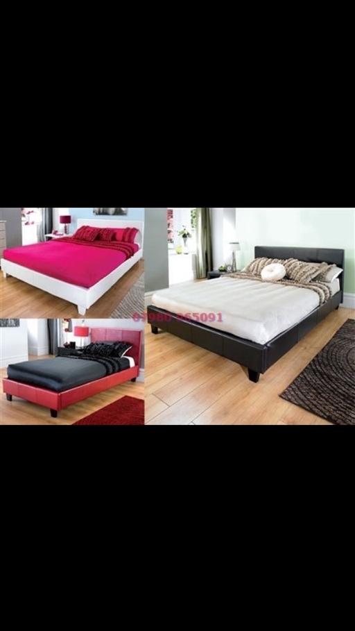 Buy & Sell West Yorkshire Kirklees - Photos for Double leather bed frame With Mattress