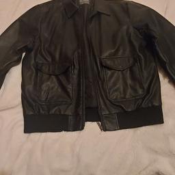 Gents Leather Look Bomber Jacket 
Size XL
In good condition 
only 5 pounds
will deliver locally for free 
for collection 
or will post at cost
Check out my other items for sale
will always combine postage costs for multiple purchases 
Thank you