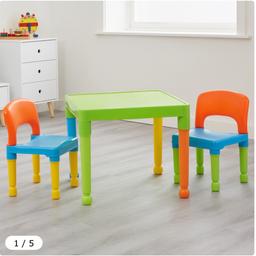 Liberty House Toys Kids Multicoloured Plastic Table and 2 Chairs Set (Brand New and Unopened )