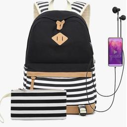 Girls School Bag Set Striped Backpack Rucksack College Travel Daypacks with USB Charging Port for Teenager

Care instructionsHand Wash Only
Country of originChina
About this item
🔥Material: High quality Canvas with tear-resistant,High quality of polyster lining
🔥Dimensions: Backpack -- 30*17*43cm/11.81*6.69*28.74inches; Internal structure——1x main compartment pocket; 1x laptop department ( It can holds the 15.6" Laptop perfectly ); 2x small inner slots; External structur——1x front pocket; 2x side pockets. Pencil bag-- 20*10cm/7.87*3.94inch;