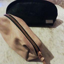 2 small cosmetic, make up bags, black morphe, beige primark, COLLECTION ONLY. with rose gold zip
