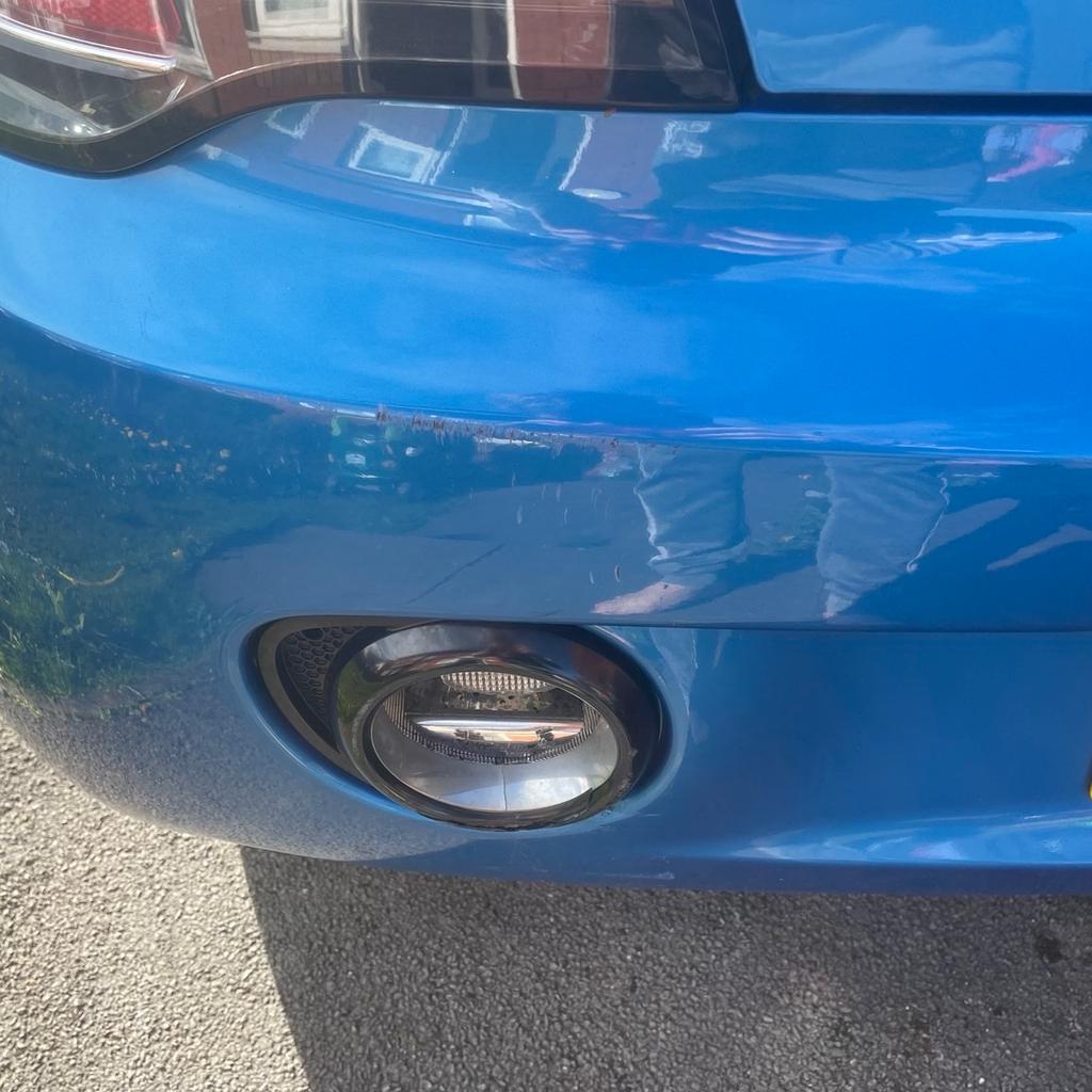 Exterior damage- Scratch on rims, scratch on back on car above left light(see in photo), scratch on side next to driver door. Not massive scratches but they are there