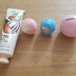 New & unused 1 x handcream, 2 x foot soak bath bombs & 1 x lip balm
COLLECTION ONLY 
Please note items will ONLY be kept for 48 hours after confirmation. If item is not collected within this time they will be relisted 
** ITEM IS COLLECTION ONLY **
   *** NO OFFERS ACCEPTED ***