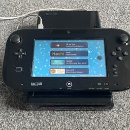 Modded wii u console modded so can play downloaded games, currently only super smash bro’s installed but you can add which ever games you wish by micro SD card supplied, the disk drive was removed from console to make room for mods and tablet has to be connected to power supply due to battery needs replacing £50 including postage 