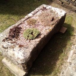 very old large stone trough. 110cm long X 51cm wide X 31cm high. beautiful garden ornament!. collect please from oxenhope Bradford 22. this is very very heavy.