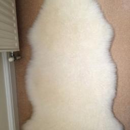 Single White Real Sheepskin Rug. Not walked on. Collection only.