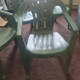 4 garden chairs, like new condition, plus 4 cushions in fair condition as are in used condition, £10 each or all 4 for £35