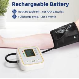 Blood Pressure Monitor CE Approved UK, Rechargeable Upper Arm Blood Pressure Machines for Home Use wiht Voice Broadcasting Accurate LED Display Heart Rate Detection 2x100 Records, Cuff 22-48cm