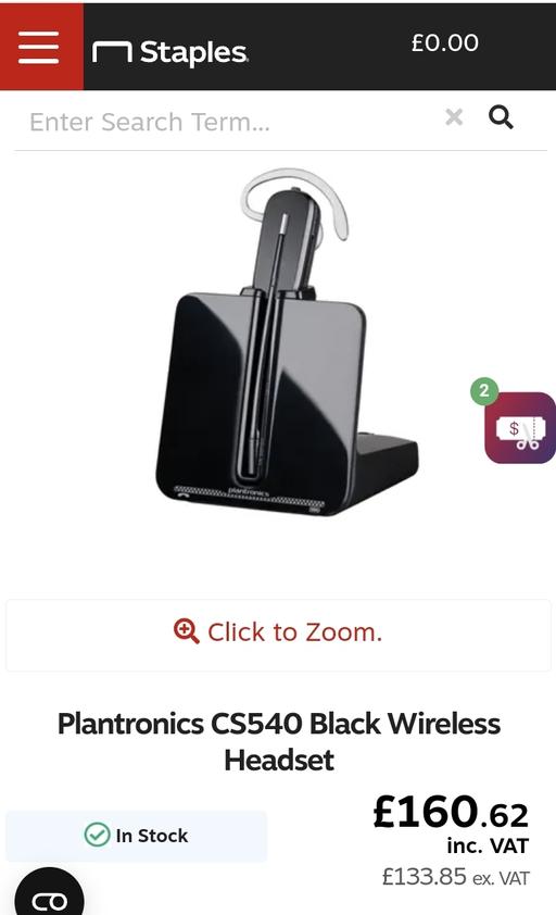 Buy & Sell West London Hounslow - Photos for Plantronics CS540 Black Wireless Headset