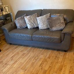 Grey leather soft great condition got smaller grey sofas for my living room as only small space this sofa is lovely soft leather