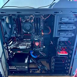 Freshly built using reconditioned parts.

Excellent condition, very clean

MSI 970 GAMING Motherboard
AMD FX 8350 Eight core processor
GEFORCE GTX 1050ti 2GB
8gb DDR3 2x 4gb Kingston fury x 1866mhz
500w EVGA PSU
New 512gb ssd
WiFi card

Also comes with…

Corsair Gaming k55 RGB Keyboard
Benq monitor 60hz
Basic wired RGB Gaming mouse.

£250 cash on collection or swap for ps5, or???