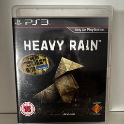 Biete das Spiel „Heavy Rain“ für die ps3.

Das Spiel befindet sich in einem sehr guten Zustand. Die Disc ist wie neu und weist keine Gebrauchsspuren auf.

Es handelt sich um die UK-Version.

Nichtraucherhaushalt!
Versand und PayPal auch möglich