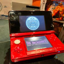 Nintendo 3DS Red with Game's Shown.
This is in good condition.
Sell for 70.00 or offers
May Deliver if Local.