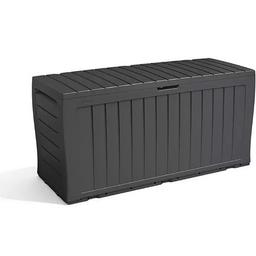 Any Question or Want to Collect. plz call or text message on 07496935050 for immediate reply for collection.

Keter Marvel+ 270L Garden Storage Box - Grey 151/6593
Low maintenance, weather-resistant and easy to assemble.
Can be used as seating for up to two adults. The lid will take a weight capacity of 220kg / 485lbs.
Built in handles, wheels and a large 270L capacity.
Made of plastic.
Capacity 270L.
Lockable.
External size H57, W116.7, D44.7cm.
Internal size H51.2, W114.4, D40cm.
Weight 6.3kg.
Fully assembled.

Collection Address
Western Deals Limited
Unit 1B,
Rear Off 1-3 Formans Road,
Sparkhill,
Birmingham,
B113AA
United Kingdom