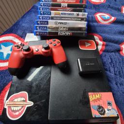 hello there I'm selling ps4 because no longer using, fully working on the console there are more games installed, (resident evil and more).
I'm selling 150 if you buy everything joypad, games and all games together.
100 console only.