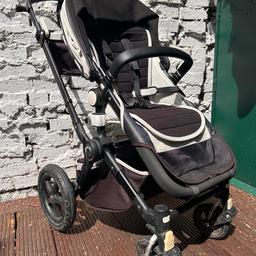 This is a limited edition Cameleon 3 made with beautiful light stone-coloured fabric. If you bought it brand new it would cost around a thousand pounds!

You’re not likely to find a better baby buggy than this. And it’s in perfect working condition.

It can be set up with the bassinet for newborns or as a pushchair for when your child is able to sit.

The buggy can be quickly and easily disassembled if needed. The front wheels can be locked into a straight position if needed. The buggy hood can be pulled right over, blocking out light for when your child needs to sleep.

Included:

Underseat basket.

Bugaboo seat cover. 

Bugaboo rain cover.

Bugaboo Universal Footmuff for cold weather (bought separately).

Two Bugaboo Cameleon 3 mattresses with aerated inlays (bought separately).

Skip Hop organiser attached to buggy handle (bought separately).