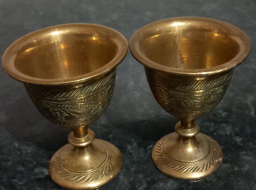 Buy & Sell Merseyside Saint Helens - Photos for 2 vintage engraved mini brass goblets