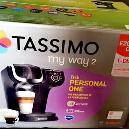 Brand now Tassimo My Way 2 coffee machine. Cash, pick up from Rishton.