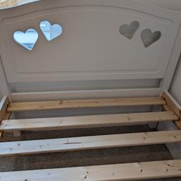 Well made and sturdy single bed. scuff mark on headboard see photo. Will be in two pieces for easy collection and goes together easily too.

Collection Only from Barrowford.