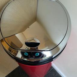 Red tall pedal bin- sensor to open lid. Changing colour scheme in the kitchen so doesn’t match. Only had 8 months from Wayfair. Will need to be collected from an address in Wigan.