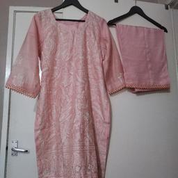 Cotton net suit L size chest 22.5 hip 24 shirt Length 39 embroidered very beautiful suit
