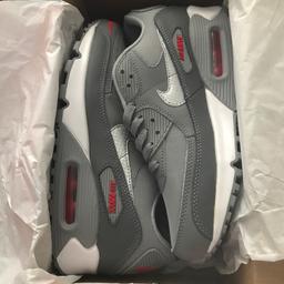 Brand new in box 
never been worn 
air max 90s 
size 7.5 
men or womens. 
rare colour way 
grey on grey/silver/white with cool grey mesh box toe

They’re an unwanted gift so grab a bargain

Thanks for looking