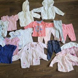 Bundle of babygirl clothes in size 3 - 6 months old. Brands include GAP, Primark etc