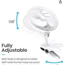 Pro Breeze 6 Inch Clip on Fan with 2 Fan Speeds, 360° Rotation, Mains Powered Quiet Desktop Fan with Strong Airflow - Mini Plug in Silent Desk Fan, Ideal Electric Clip Fan for Bed, Cot & Desk top
In excellent condition
Please do look my other items
From a pet an smoke free home
Only collection at home
Peckham