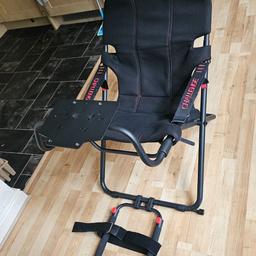 Racing Simulator Cockpit for steering wheel

Stand has holes to attach majority of steering wheel makes

Barely used, as new

Still have box if wanted

Collection only HX1