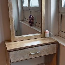 Hello,
I would like to sell my beautiful wooden dressing table, which includes a large shelf, a large mirror and another 3 shelving units behind the mirror.
I am selling it for 40 pounds, whereas the original price is 220 pounds.
I have used it for 1 year but have to sell it because I am moving out of the UK.

Dimensions:
Hight: 178cm
Width: 41cm
Length: 81cm

If you like this product then please feel free to contact us for a collection on 07570537605.
Thank you!