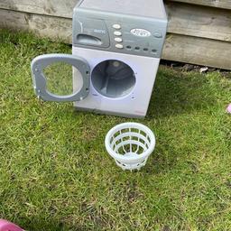 Kids pretend play washing machine
Hand turn at back does require batteries too may work haven’t checked.