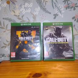 Both discs are in great condition and the cases are also in great condition.

• COD BLACK OPS 4 
• COD INFINITE WARFARE 